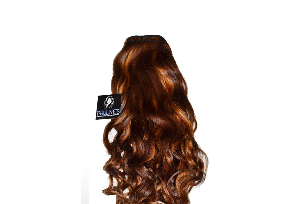 Natural Wavy -  Dark Auburn with Medium Auburn Streaks